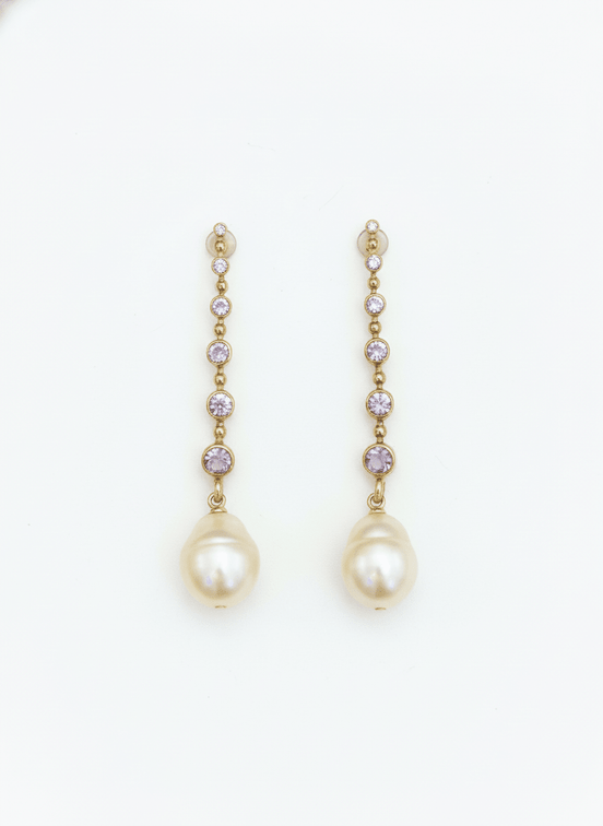 Cercei Pearl Rose – Aur 24K - OK Lux. All rights reserved. - Earrings - 