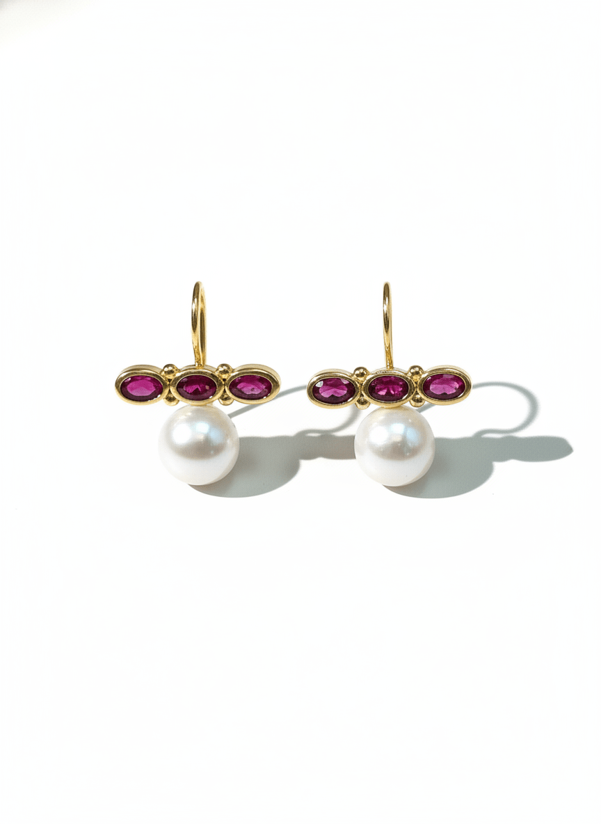 Cercei Pearl Rosé – Aur 24K - OK Lux. All rights reserved. - Earrings - 