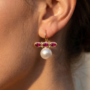 Cercei Pearl Rosé – Oțel placat Aur 24K - OK Lux. All rights reserved. - Earrings - 