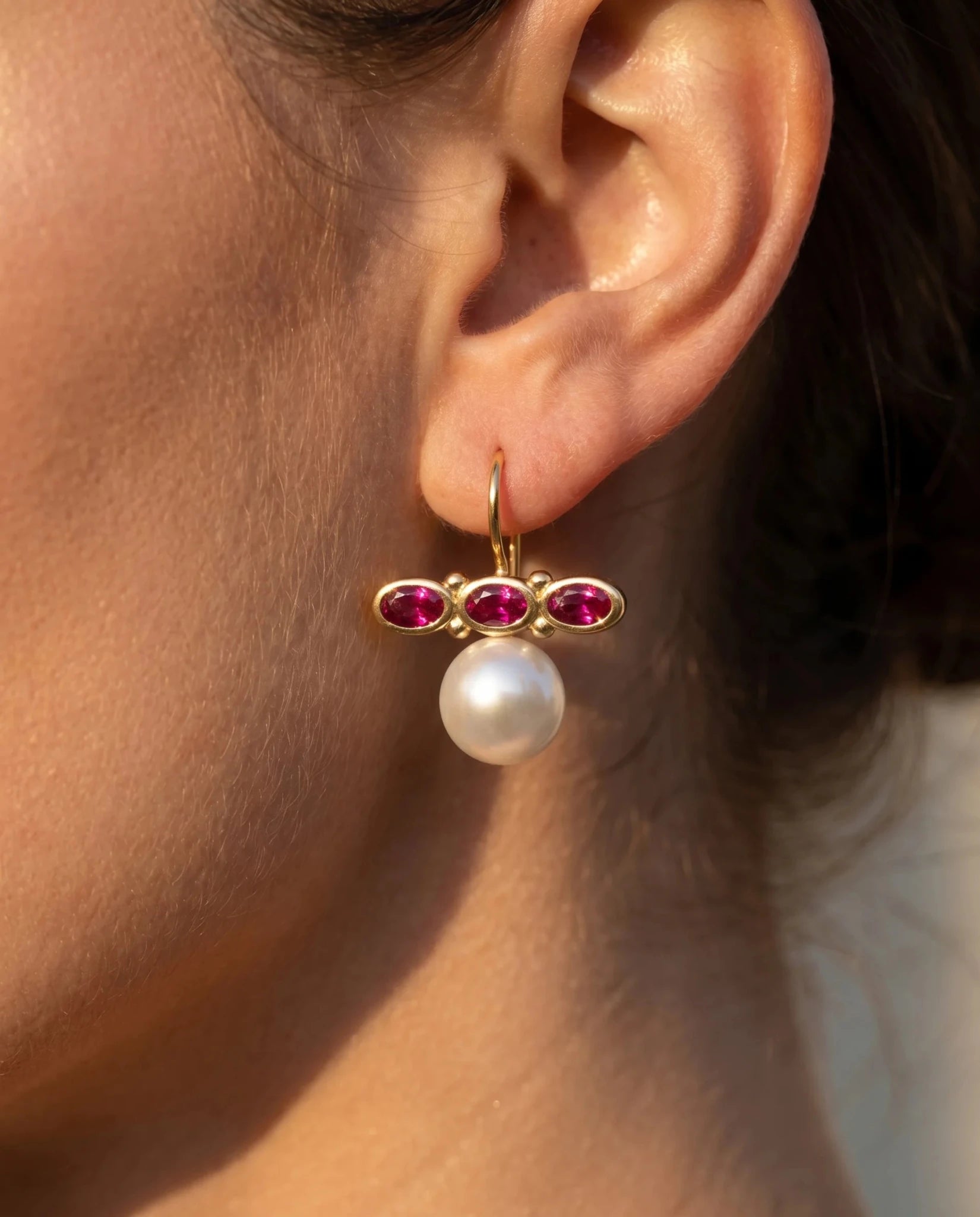 Cercei Pearl Rosé – Oțel placat Aur 24K - OK Lux. All rights reserved. - Earrings - 