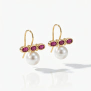 Cercei Pearl Rosé – Oțel placat Aur 24K - OK Lux. All rights reserved. - Earrings - 