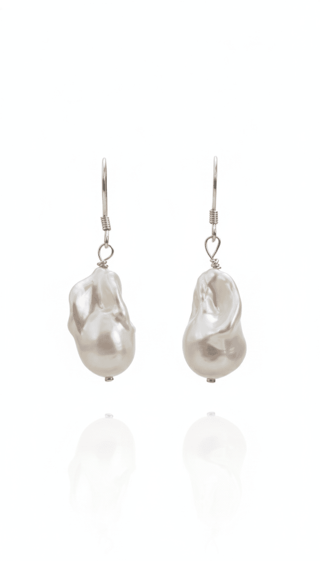 Cercei Perle Baroc Naturale 5cm cu Argint 925 - Bijuterie Handmade Laura Stoica - OK Lux. All rights reserved. - Earrings - 5CM - 