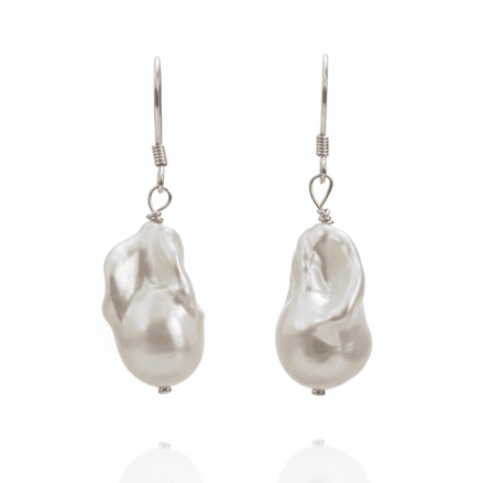 Cercei Perle Baroc Naturale 5cm cu Argint 925 - Bijuterie Handmade Laura Stoica - OK Lux. All rights reserved. - Earrings - 5CM - 