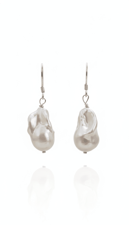 Cercei Perle Baroc Naturale 5cm cu Argint 925 - Bijuterie Handmade Laura Stoica - OK Lux. All rights reserved. - Earrings - 5CM - 
