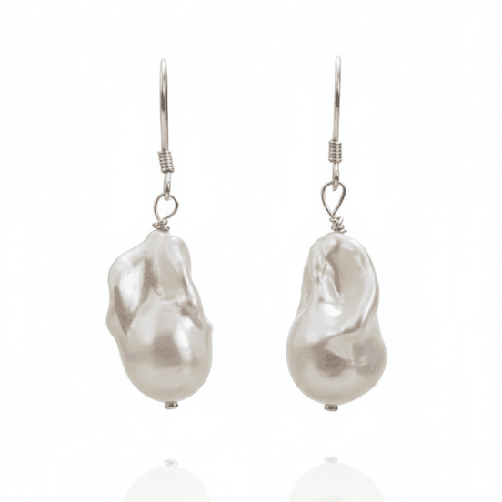 Cercei Perle Baroc Naturale 5cm cu Argint 925 - Bijuterie Handmade Laura Stoica - OK Lux. All rights reserved. - Earrings - 5CM - 