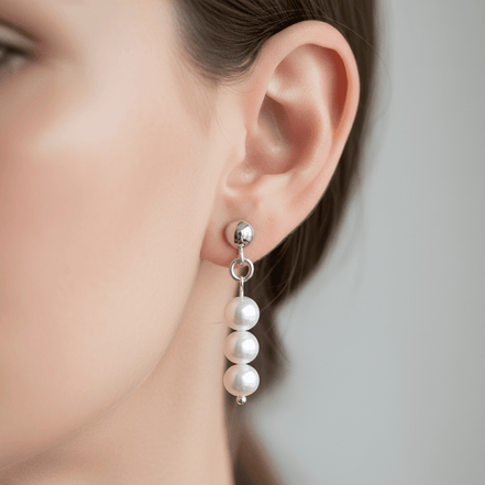 Cercei Perle Naturale de Cultură Tip A 6mm cu Argint 925 - Bijuterie Handmade Laura Stoica - OK Lux. All rights reserved. - Earrings - 