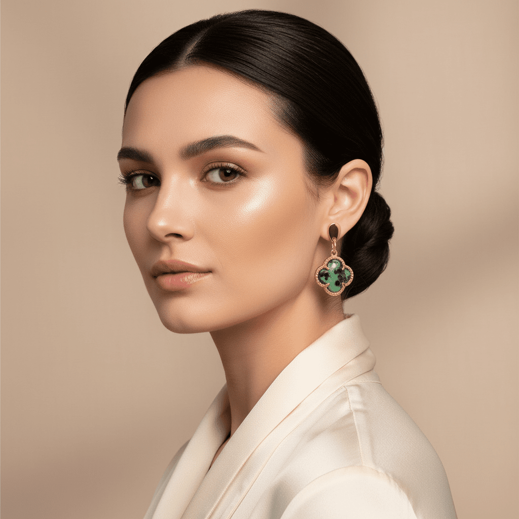 Cercei Zoisit Natural - Bijuterie Handmade din Oțel Inoxidabil - OK Lux. All rights reserved. - Earrings - 