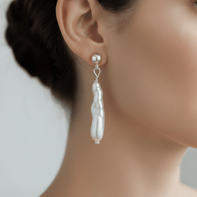 Close-up cercei perle baroc 4cm