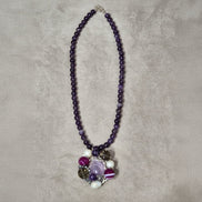 Colier Ametist cu Agate și Perle - Bijuterie Statement Handmade - OK Lux. All rights reserved. - Coliere - 