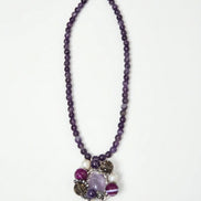 Colier Ametist cu Agate și Perle - Bijuterie Statement Handmade - OK Lux. All rights reserved. - Coliere - 