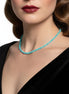 Colier din argint și amazonit fatetat turcoaz 3mm, lungime 39cm - vedere completă