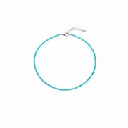 Colier elegant din argint cu amazonit fatetat turcoaz 3mm - bijuterie handmade personalizabilă