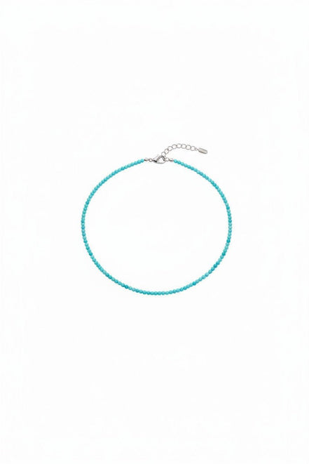 Colier elegant din argint cu amazonit fatetat turcoaz 3mm - bijuterie handmade personalizabilă