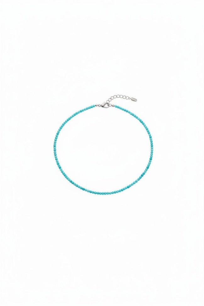 Colier elegant din argint cu amazonit fatetat turcoaz 3mm - bijuterie handmade personalizabilă