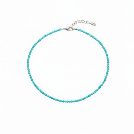 Colier elegant din argint cu amazonit fatetat turcoaz 3mm - bijuterie handmade personalizabilă