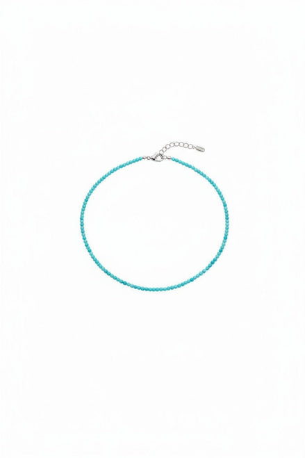Colier elegant din argint cu amazonit fatetat turcoaz 3mm - bijuterie handmade personalizabilă