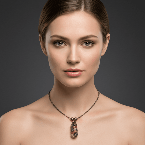 Colier Auriu Handmade cu Pirită, Hematit și Pietre 7 Chakre - Bijuterie Artizanală Unicat - OK Lux. All rights reserved. - Necklaces - 