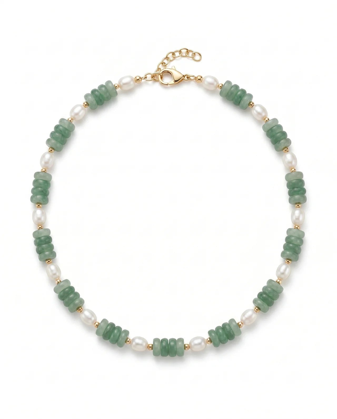 Colier Aventurin Fatetat și Perle cu Argint 925 - Bijuterie Handmade Laura Stoica - OK Lux. All rights reserved. - Necklaces - 
