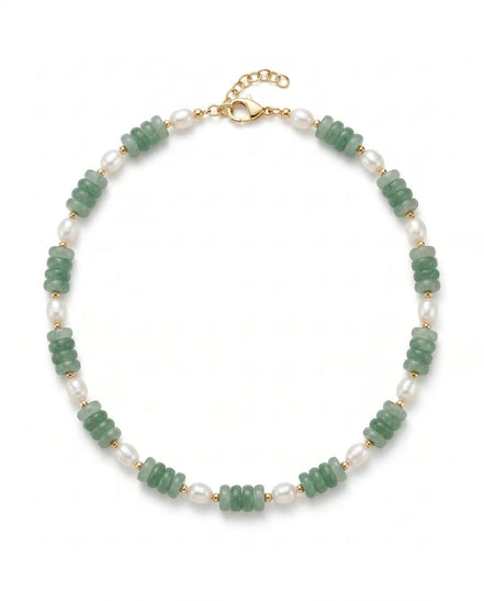 Colier Aventurin Fatetat și Perle cu Argint 925 - Bijuterie Handmade Laura Stoica - OK Lux. All rights reserved. - Necklaces - 