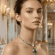 Colier handmade aventurin verde și perle naturale cu pandantiv cluster și stele - design celestial