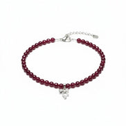 Colier din Argint cu Jad Roșu Fațetat, Pandantiv Fundă și Zirconiu - OK Lux. All rights reserved. - Necklaces - 