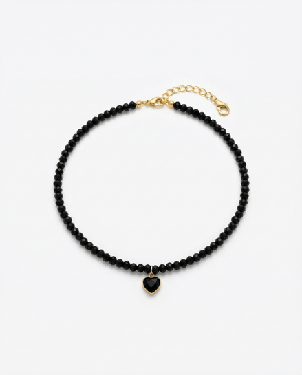 Colier elegant din argint cu onix fatetat și zirconiu strălucitor, pandantiv negru - bijuterie handmade