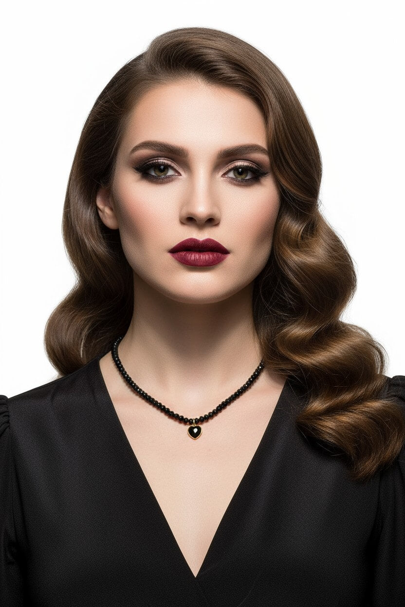 Colier din Argint cu Onix Fațetat, Zirconiu și Pandantiv Negru - OK Lux. All rights reserved. - Necklaces - 