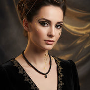 Colier din Argint cu Onix Fațetat, Zirconiu și Pandantiv Negru - OK Lux. All rights reserved. - Necklaces - 