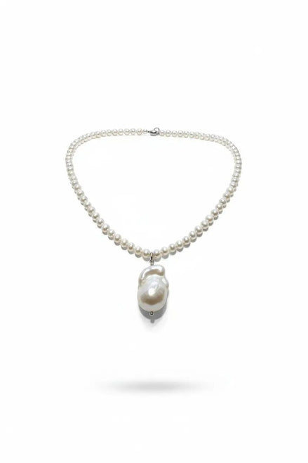 Colier elegant din argint cu perle AAA calitate superioară și perlă baroc 14mm - bijuterie handmade
