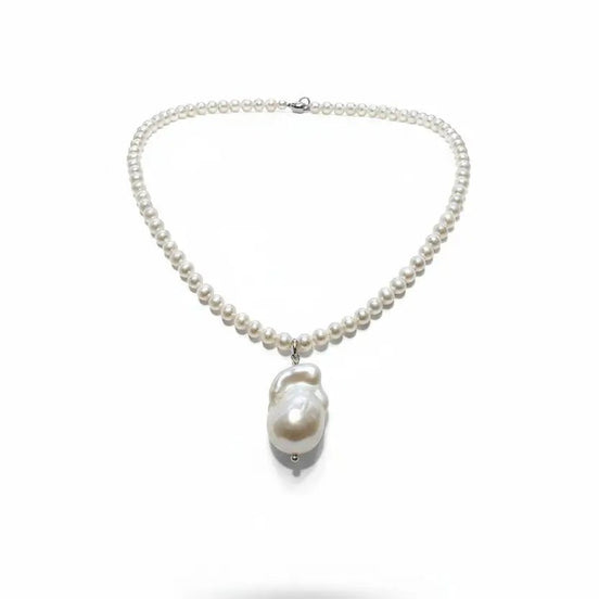 Colier elegant din argint cu perle AAA calitate superioară și perlă baroc 14mm - bijuterie handmade