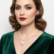 Colier din Argint cu Perle AAA de 6mm și Pandantiv cu Perlă Baroc de 14mm - OK Lux. All rights reserved. - Necklaces - 