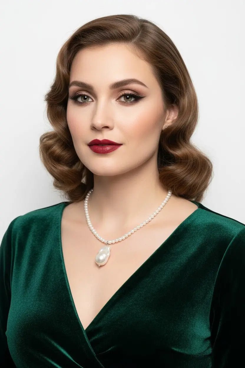 Colier din Argint cu Perle AAA de 6mm și Pandantiv cu Perlă Baroc de 14mm - OK Lux. All rights reserved. - Necklaces - 