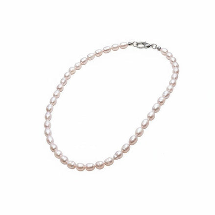 Colier din Argint cu Perle de Cultură Neregulate Roz Pudrat, 45 cm - OK Lux. All rights reserved. - Necklaces - 