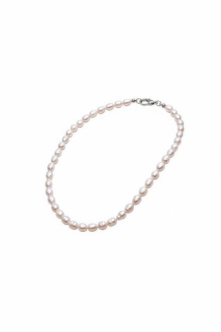 Colier din Argint cu Perle de Cultură Neregulate Roz Pudrat, 45 cm - OK Lux. All rights reserved. - Necklaces - 