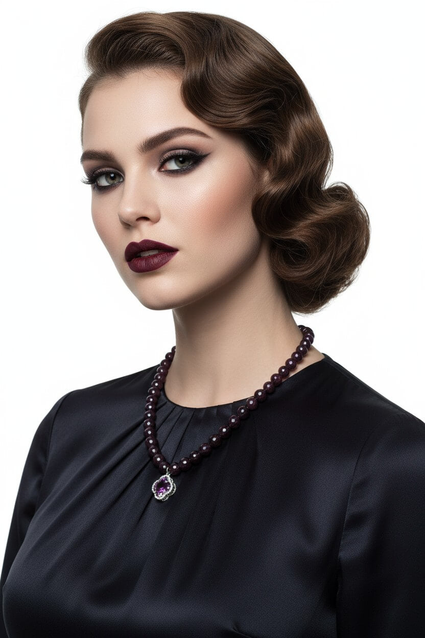 Colier din Argint și Granat Fațetat de 10 mm cu Pandantiv, 38 cm - OK Lux. All rights reserved. - Necklaces - 