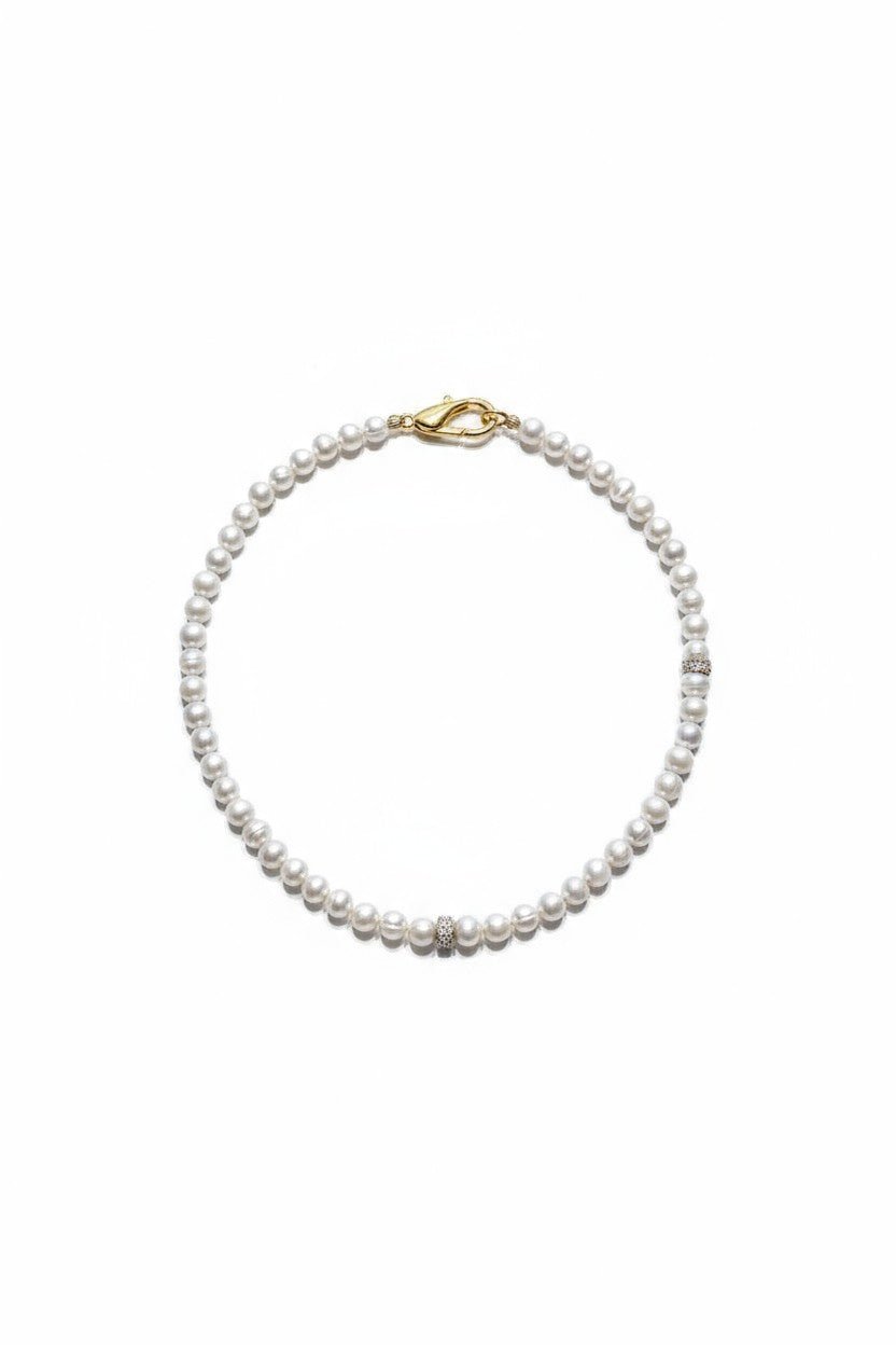 Colier din Argint și Perle de Cultură Neregulate cu Zirconiu - OK Lux. All rights reserved. - Necklaces - 