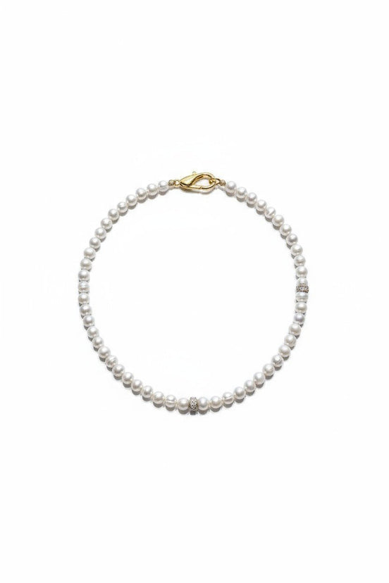 Colier din Argint și Perle de Cultură Neregulate cu Zirconiu - OK Lux. All rights reserved. - Necklaces - 