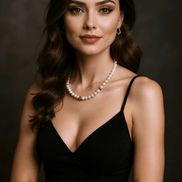 Colier din Argint și Perle de Cultură Neregulate cu Zirconiu - OK Lux. All rights reserved. - Necklaces - 