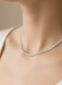 Colier din Argint și Pietre Semiprețioase Larimar Fațetat de 2 mm Bleu - OK Lux. All rights reserved. - Necklaces - 