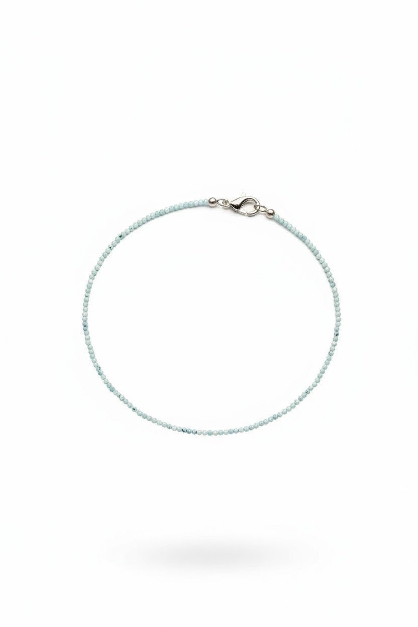 Colier din Argint și Pietre Semiprețioase Larimar Fațetat de 2 mm Bleu - OK Lux. All rights reserved. - Necklaces - 