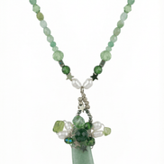 Colier din Aventurin și Perle Naturale cu Pandantiv Cluster și Stele - OK Lux. All rights reserved. - Necklaces - 