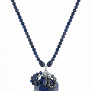 Colier din Lapis Lazuli cu Pandantiv Hexagonal și Cluster de Pirită - OK Lux. All rights reserved. - Necklaces - 