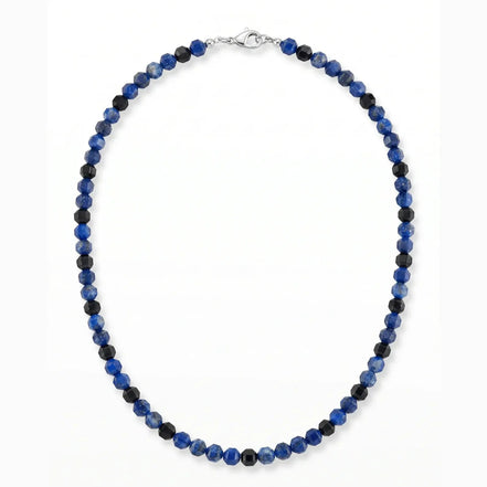 Colier din lapis lazuli si onix fatetat de 4 mm - OK Lux. All rights reserved. - Necklaces - 