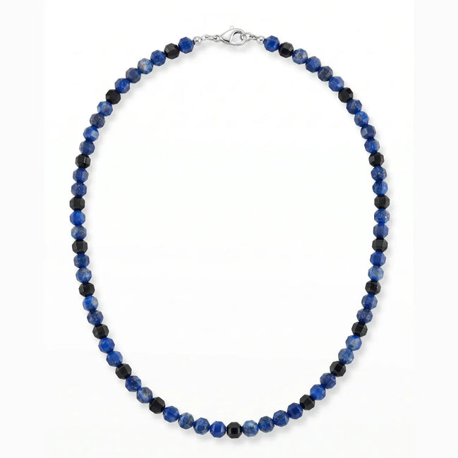 Colier din lapis lazuli si onix fatetat de 4 mm - OK Lux. All rights reserved. - Necklaces - 