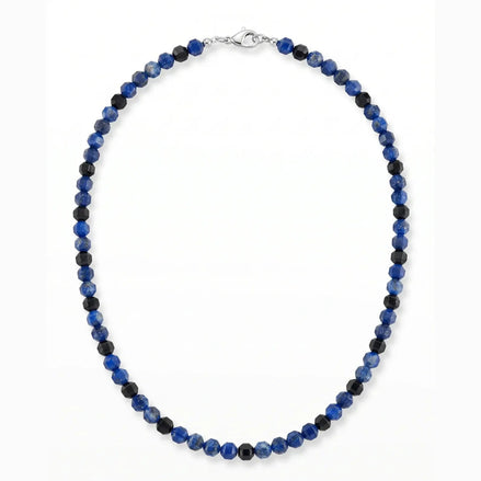 Colier din lapis lazuli si onix fatetat de 4 mm - OK Lux. All rights reserved. - Necklaces - 