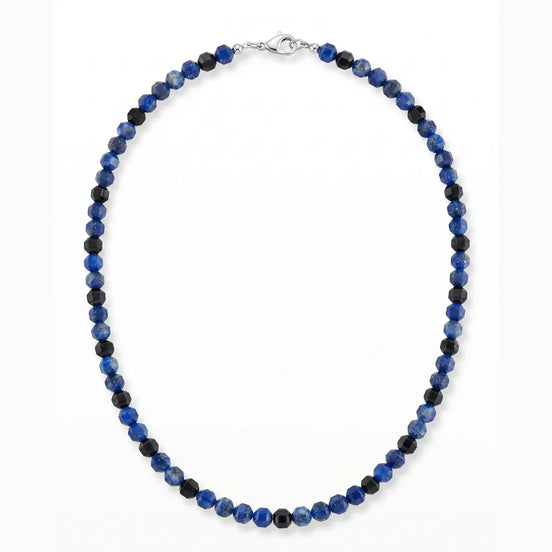 Colier din lapis lazuli si onix fatetat de 4 mm - OK Lux. All rights reserved. - Necklaces - 
