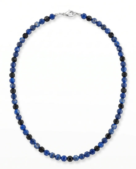 Colier din lapis lazuli si onix fatetat de 4 mm - OK Lux. All rights reserved. - Necklaces - 