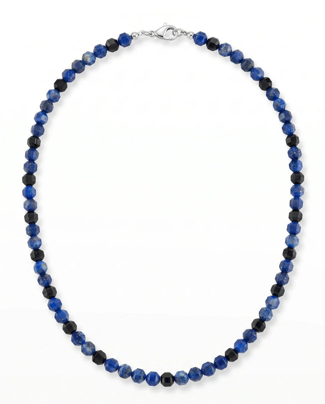 Colier din lapis lazuli si onix fatetat de 4 mm - OK Lux. All rights reserved. - Necklaces - 