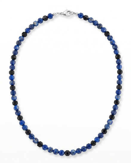 Colier din lapis lazuli si onix fatetat de 4 mm - OK Lux. All rights reserved. - Necklaces - 