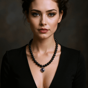 Colier din Onix Fațetat cu Pandantiv Inimă din Oțel Inoxidabil - OK Lux. All rights reserved. - Necklaces - 